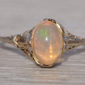 Crystal Opal Ring in White Gold